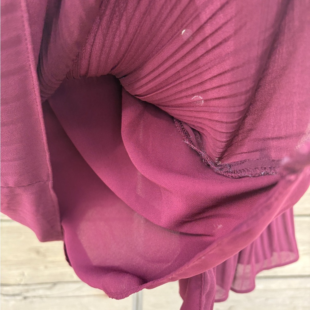 Ever New Burgundy Long Sleeve Dress Sz 4 - Picture 5 of 14